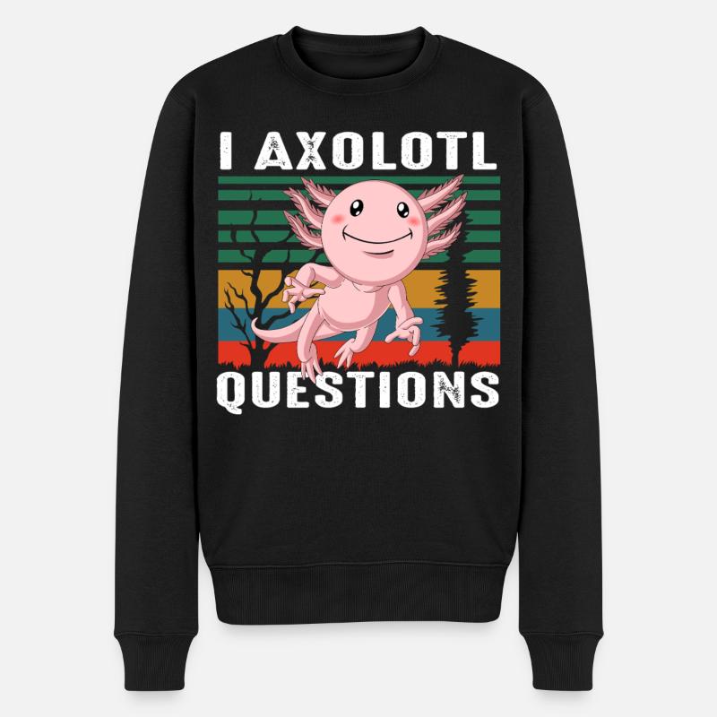 Axolotl Animal Lover Geschenkkunst - Männer Premium Bio Pullover - Schwarz