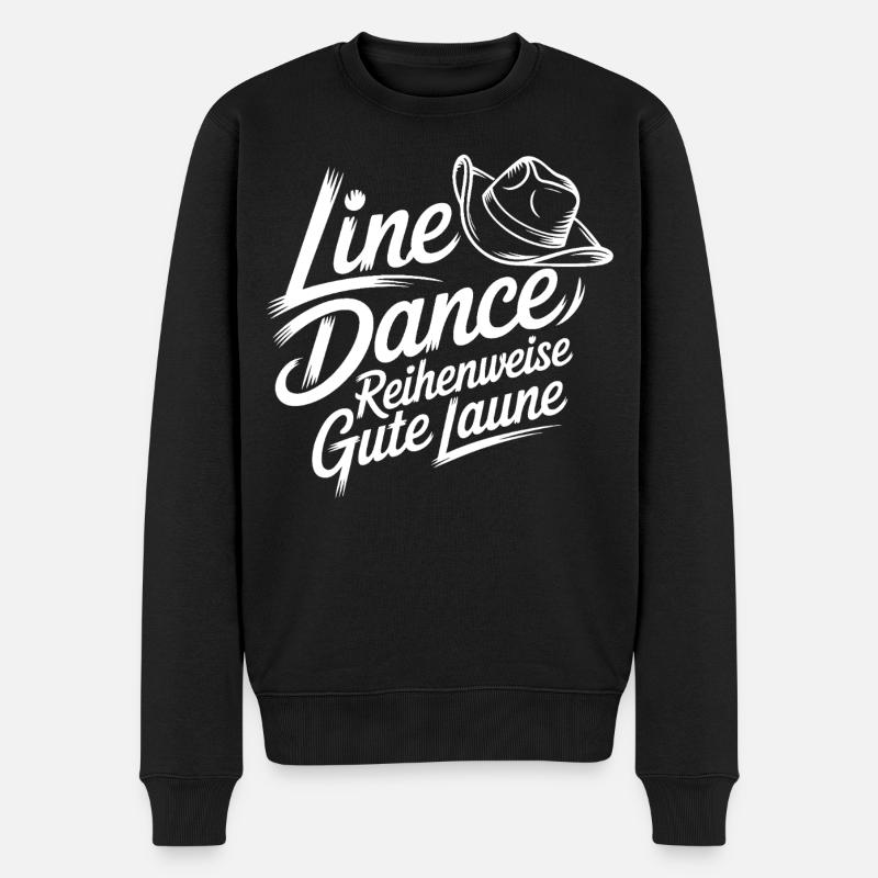 Line Dance Motiv - Männer Premium Bio Pullover - Schwarz