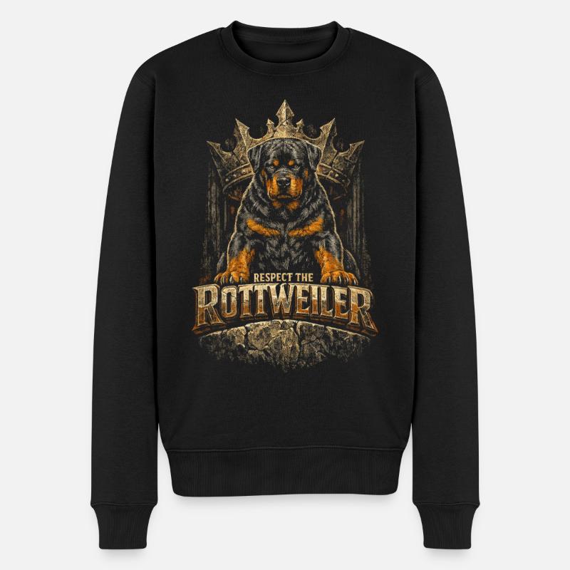 Respectez le chien rottweiler - Pull Premium bio Homme - noir