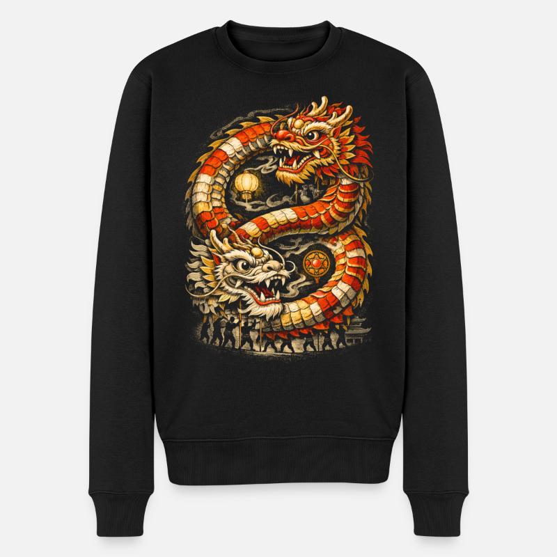 Danse du Dragon Drachentanz - Pull Premium bio Homme - noir
