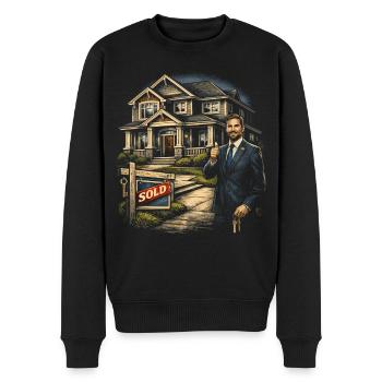Immobilienmakler Makler - Männer Premium Bio Pullover - Schwarz - Vorne - Nico (187cm)