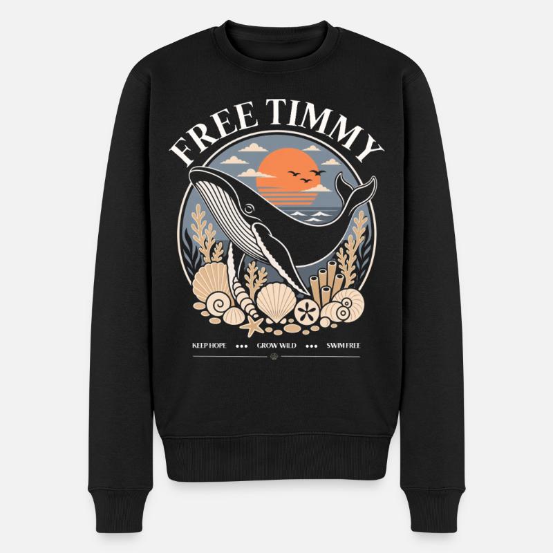 Buckelwal Timmy Hope Statement Merch - Männer Premium Bio Pullover - Schwarz