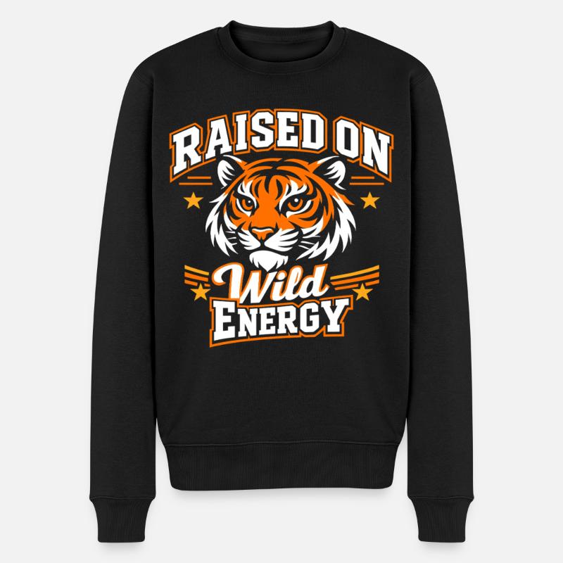 Tiger Wild Energy - Männer Premium Bio Pullover - Schwarz