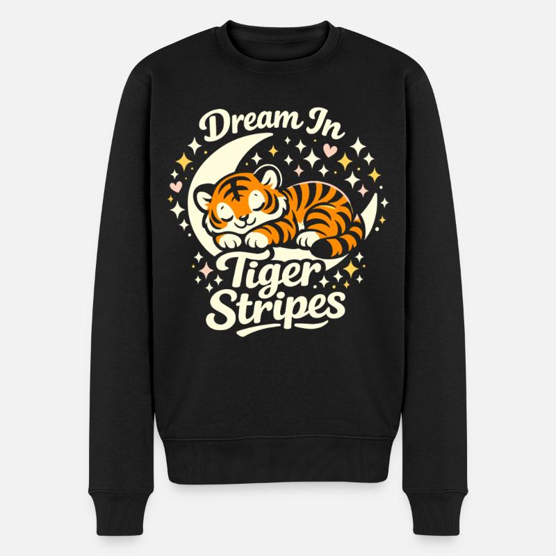 Traumtiger - Männer Premium Bio Pullover - Schwarz