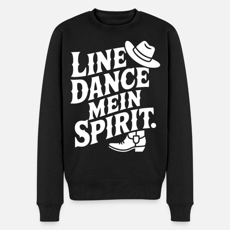 Line Dance Mein Spirit - Männer Premium Bio Pullover - Schwarz