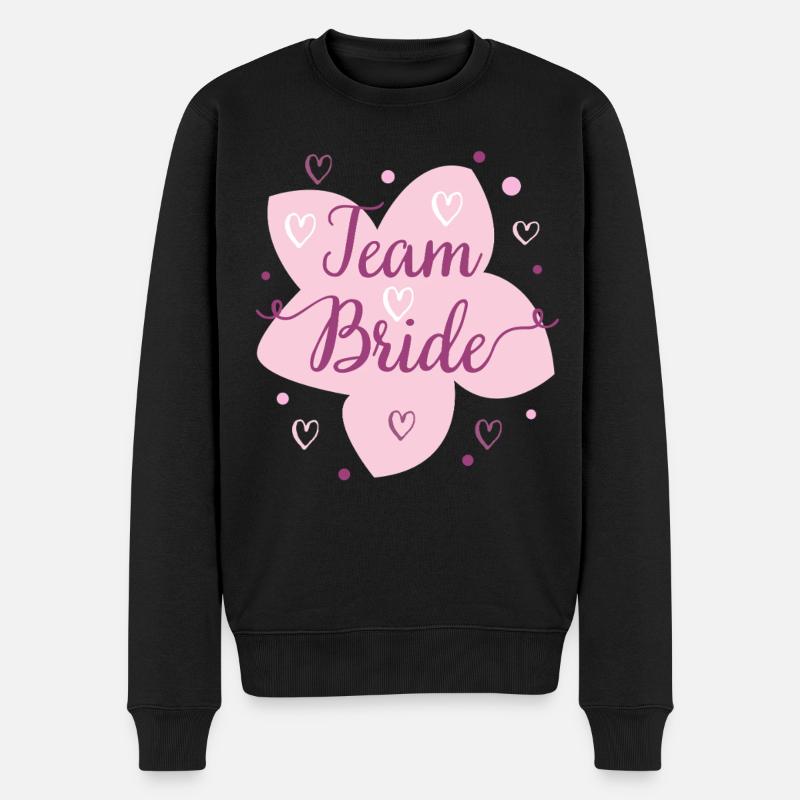 Hochzeit Team Bride Blüten Design - Männer Premium Bio Pullover - Schwarz