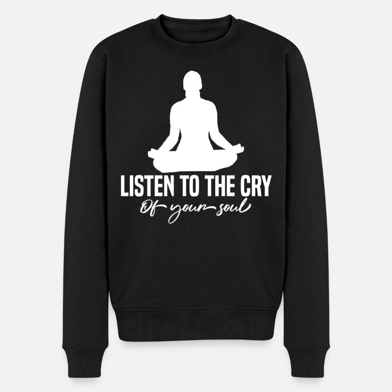 yoga - Männer Premium Bio Pullover - Schwarz