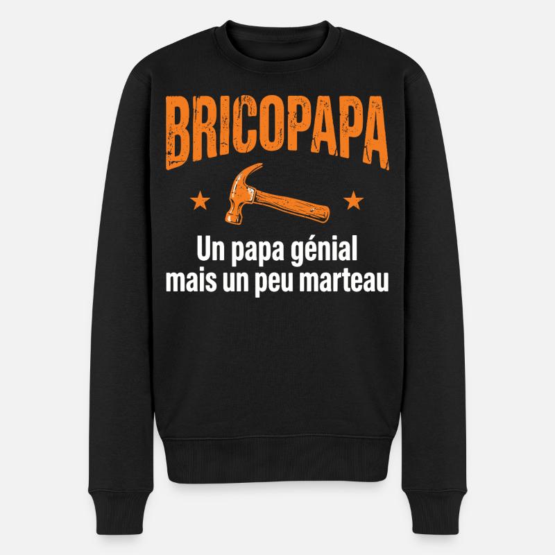 Vater Handwerker Humor Handwerker - Männer Premium Bio Pullover - Schwarz