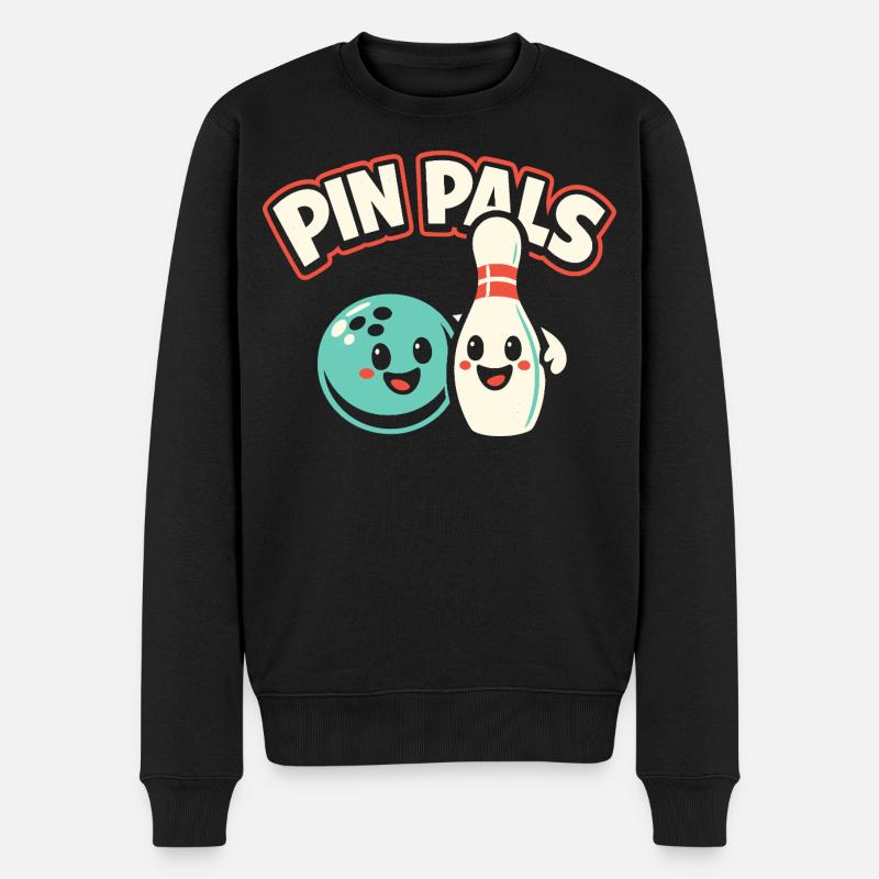 Pin Pals - Männer Premium Bio Pullover - Schwarz
