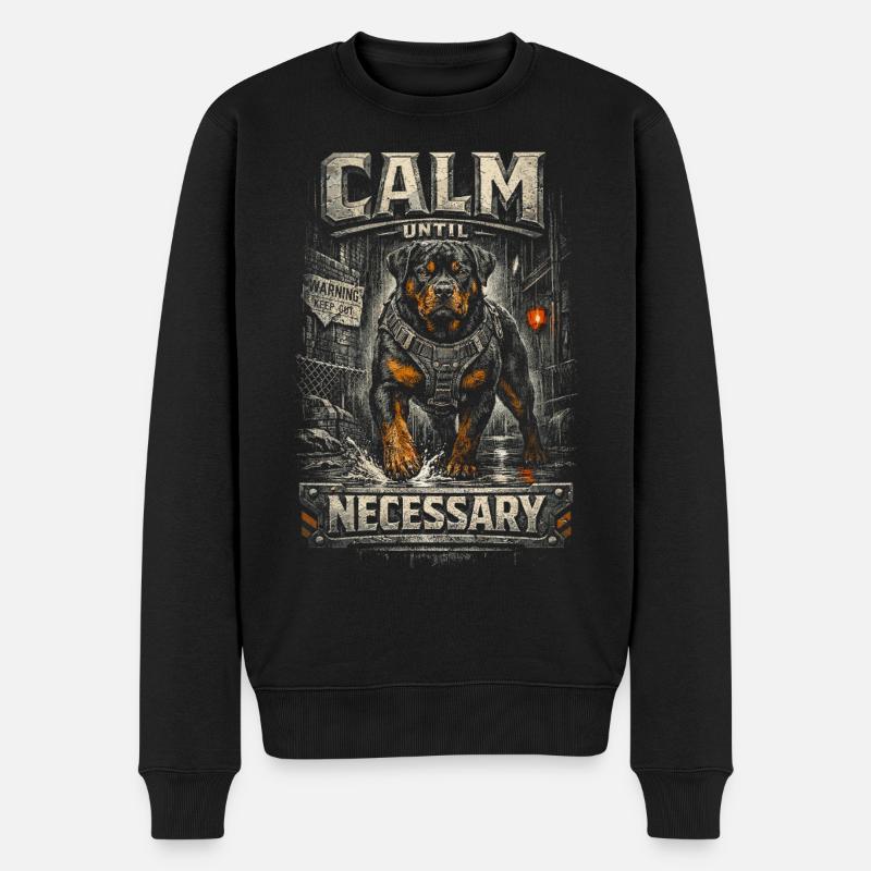 Rottweiler Hund Calm Until Necessary - Männer Premium Bio Pullover - Schwarz