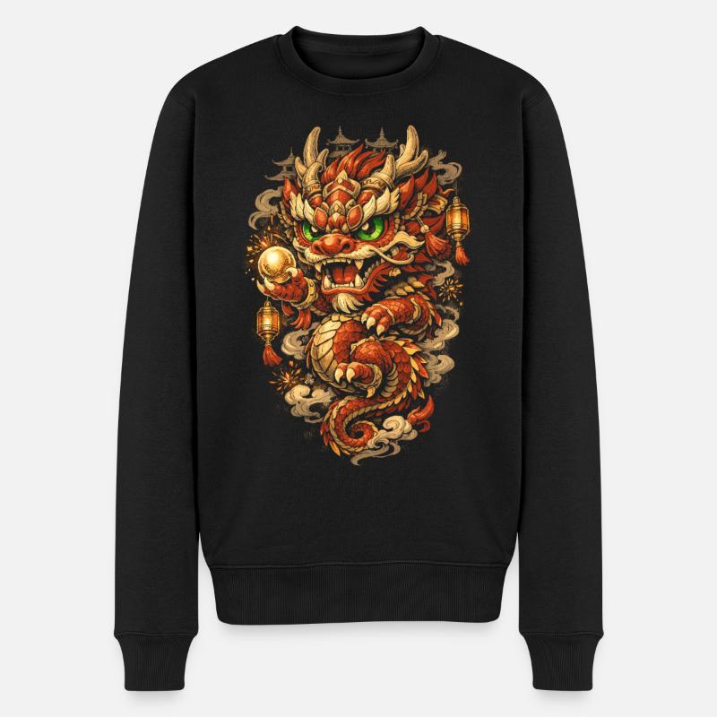 Danse du Dragon Drachentanz - Pull Premium bio Homme - noir