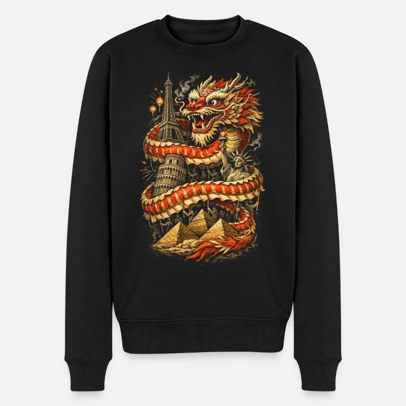 Danse du Dragon Drachentanz - Pull Premium bio Homme - noir