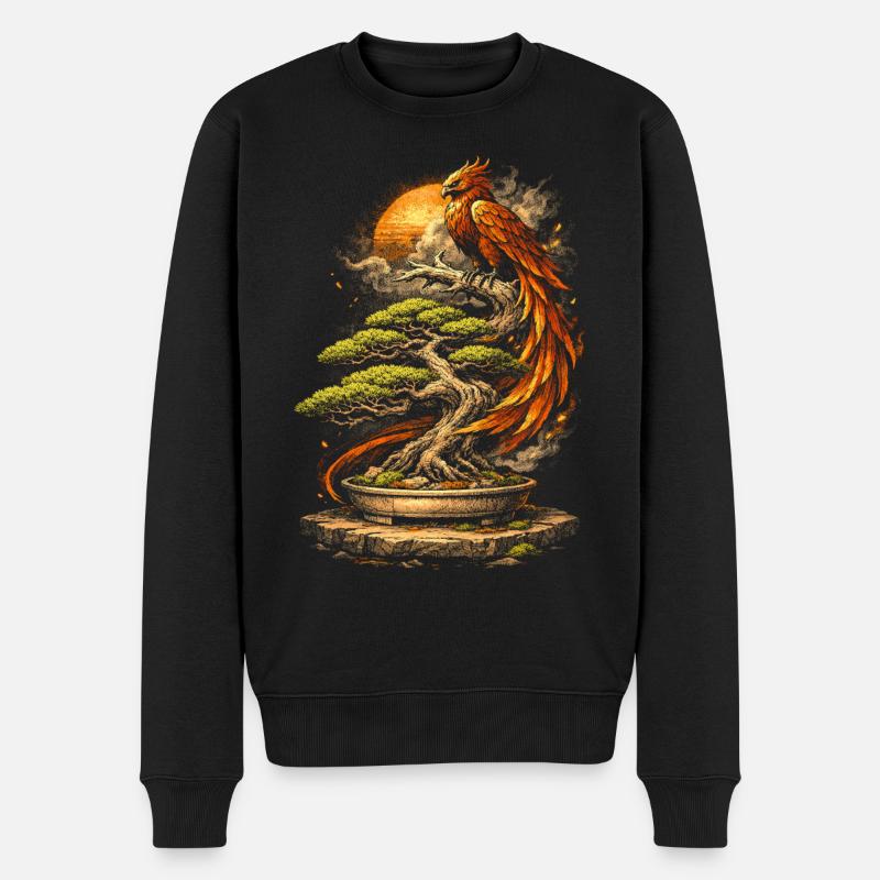 Bonsaibaum Mit Phönix - Männer Premium Bio Pullover - Schwarz