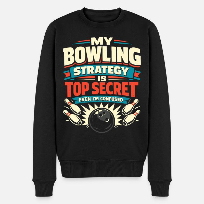 Bowling Strategie - Männer Premium Bio Pullover - Schwarz