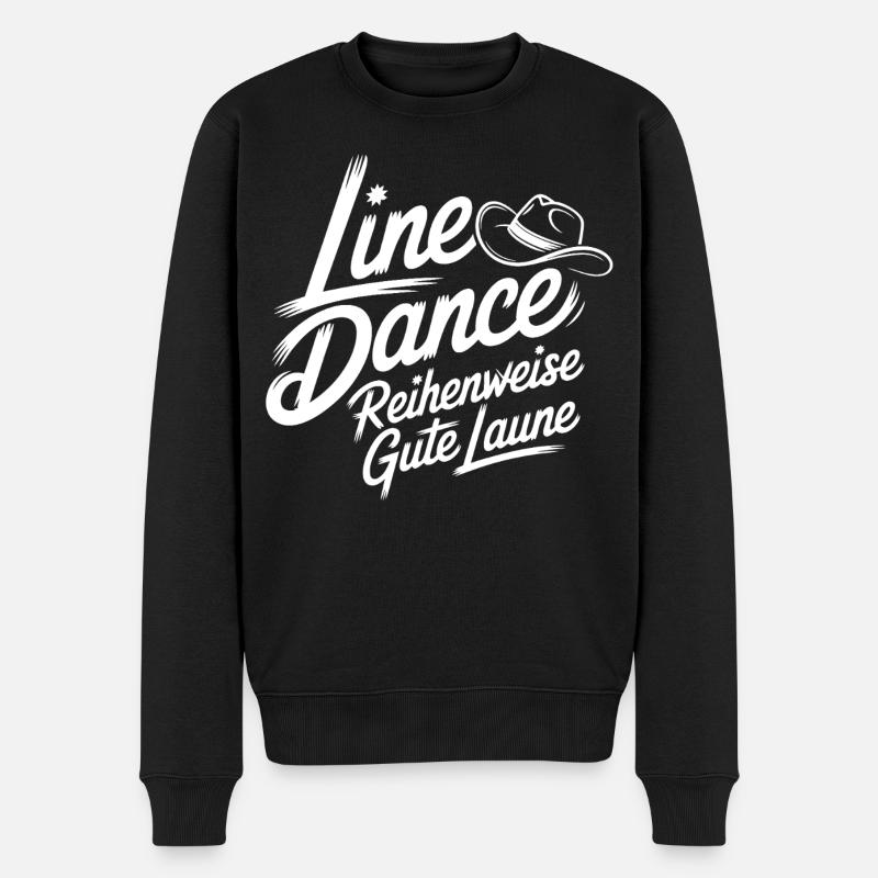 Line Dance Gute Laune - Männer Premium Bio Pullover - Schwarz
