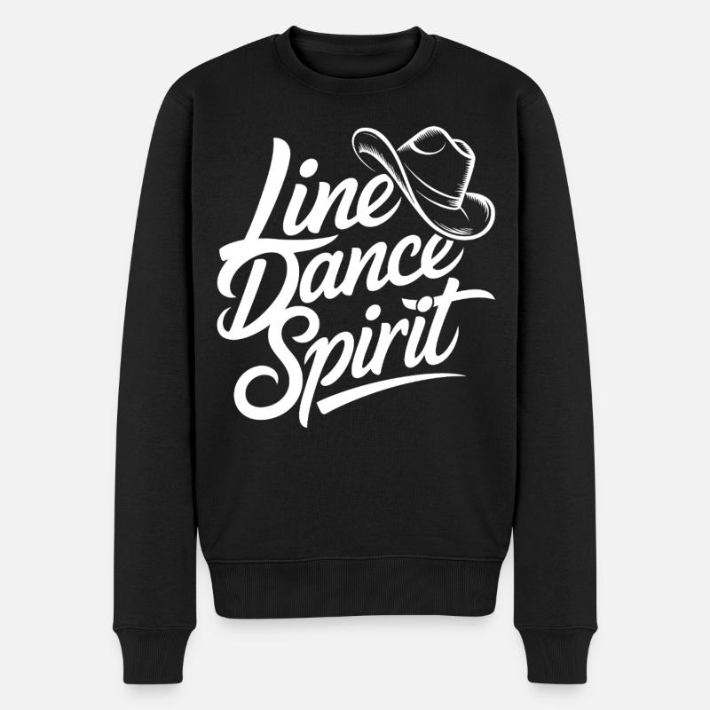 Line Dance Spirit - Männer Premium Bio Pullover - Schwarz