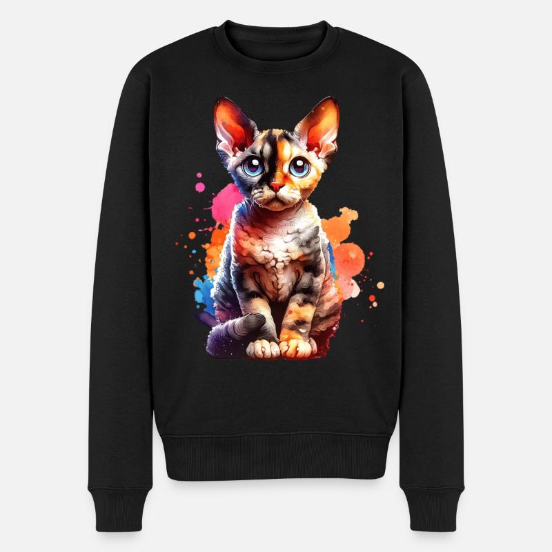 Devon Rex Geschenk - Männer Premium Bio Pullover - Schwarz