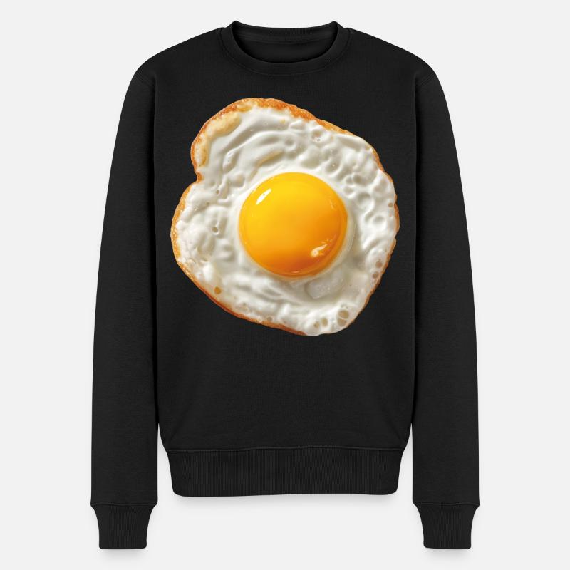 Spiegelei - Männer Premium Bio Pullover - Schwarz