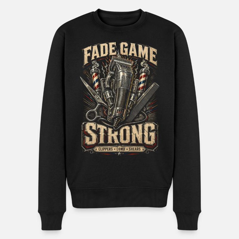 Barber Barbier Fade Game Strong - Männer Premium Bio Pullover - Schwarz