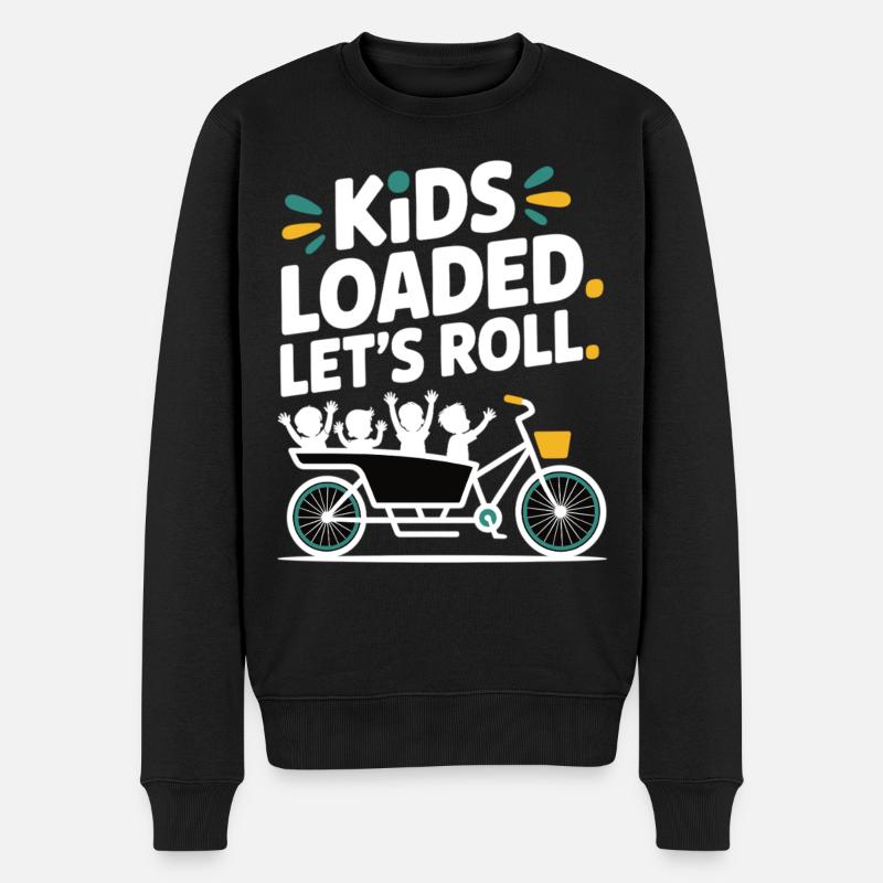 Kids Loaded Lets Roll Lastenrad - Männer Premium Bio Pullover - Schwarz