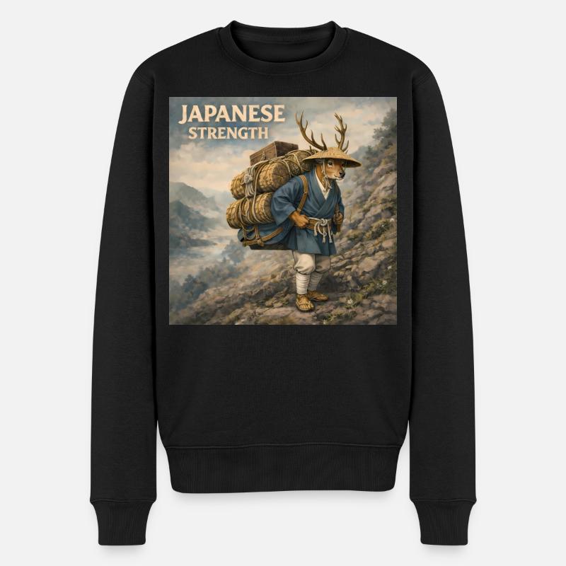 Conception japonaise de Shika Bokka - Pull Premium bio Homme - noir