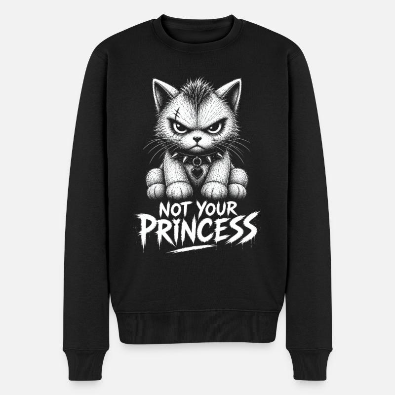 Pas ta princesse – Chat anti-princesse - Pull Premium bio Homme - noir