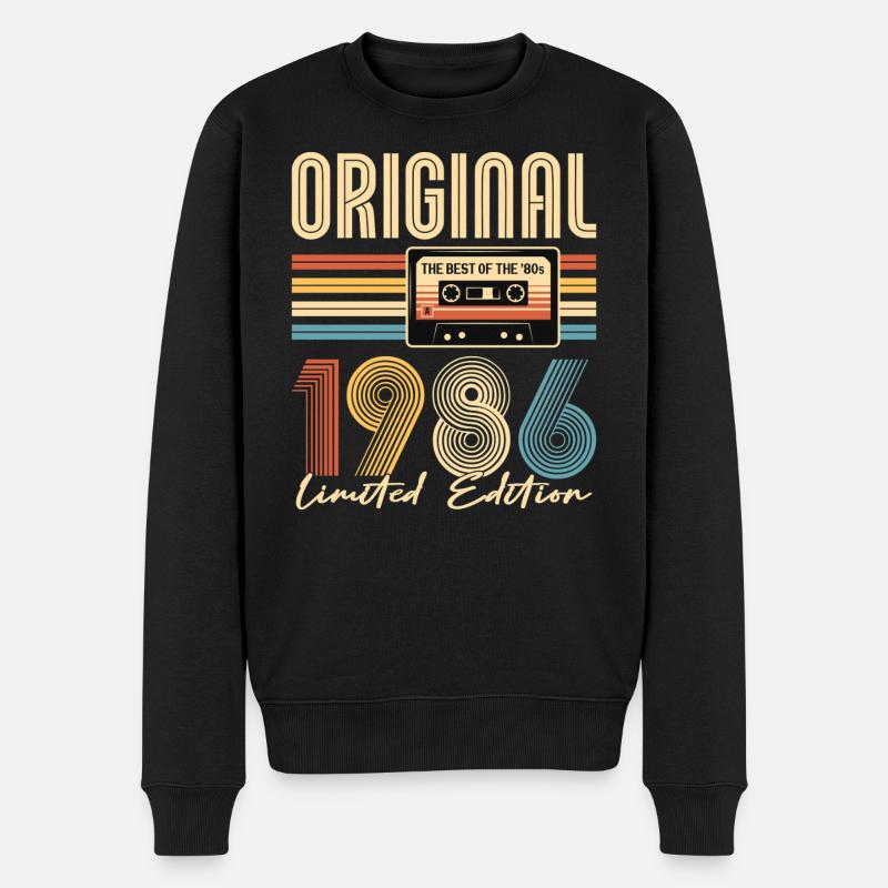 40. Geburtstag, 40 Jahre, Original 1986 - Männer Premium Bio Pullover - Schwarz
