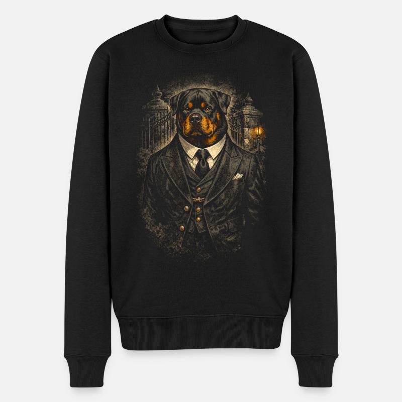 Rottweiler Dog dans la Mafia - Pull Premium bio Homme - noir
