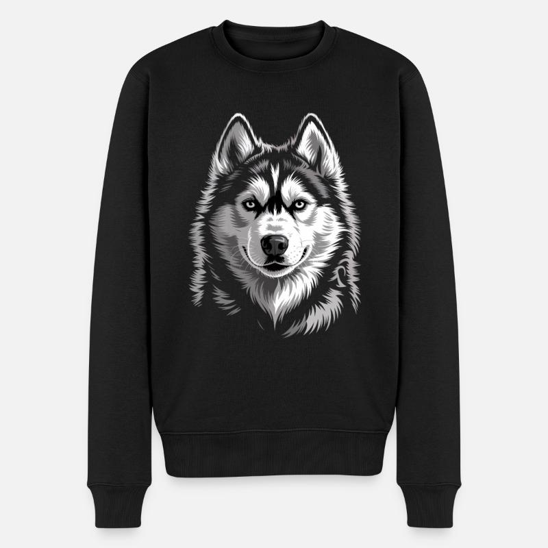 Husky - Männer Premium Bio Pullover - Schwarz