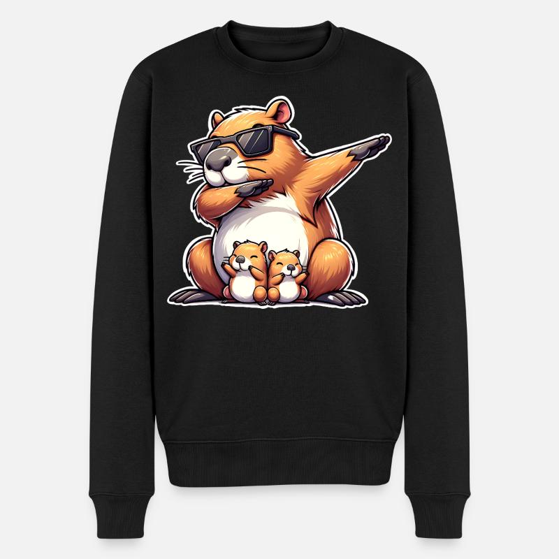 Capybara papa - Pull Premium bio Homme - noir
