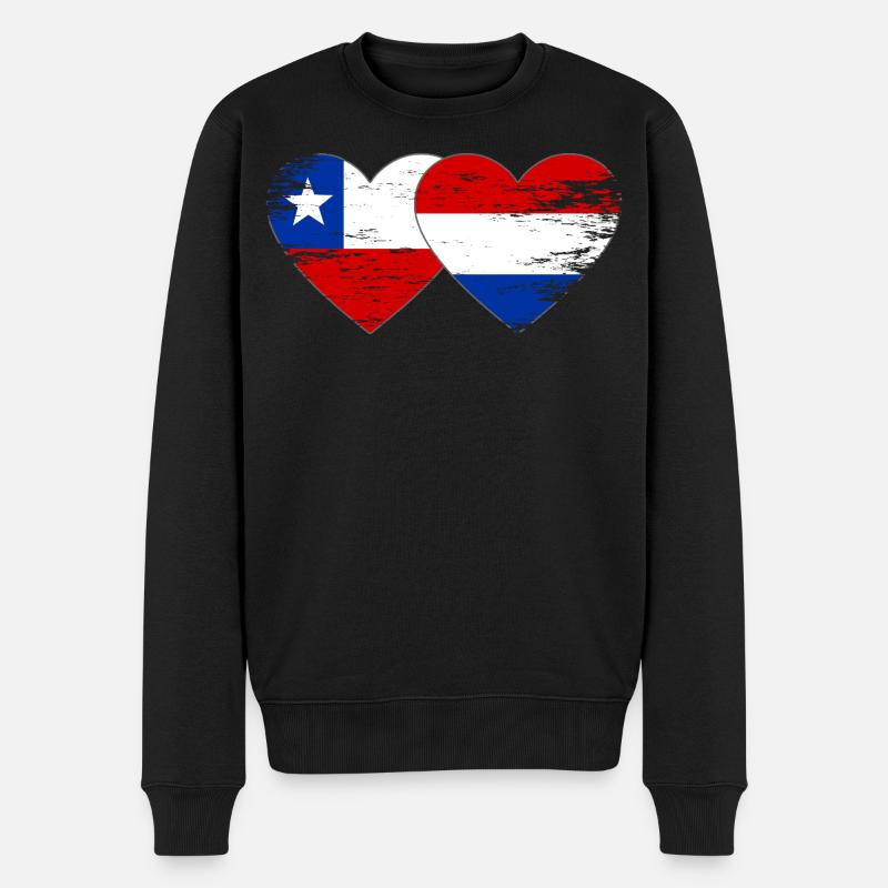 Chile_Holland_Flagge_Herz_used - Pull Premium bio Homme - noir