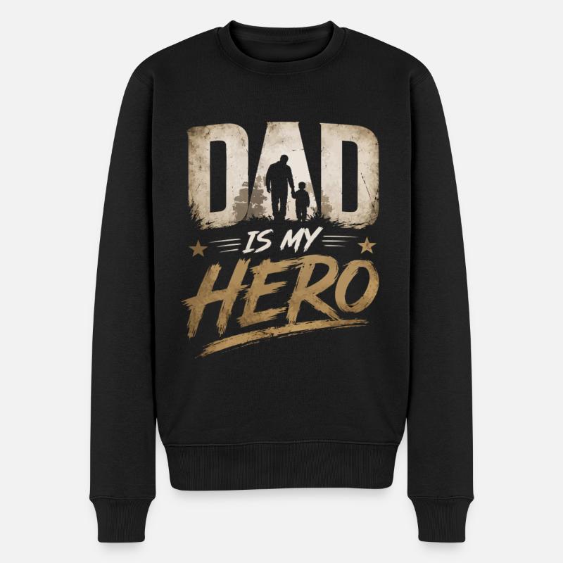 Graphique Papa Héros – Figure paternelle - Pull Premium bio Homme - noir