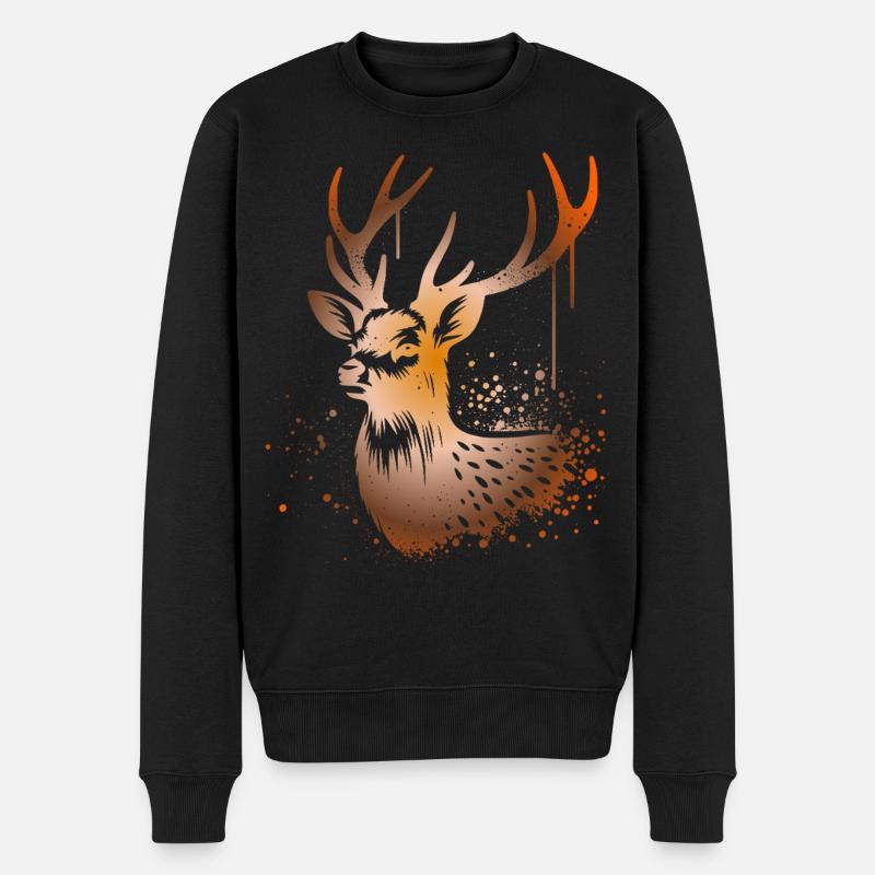 Cerf Sikahirsch Sika - Pull Premium bio Homme - noir