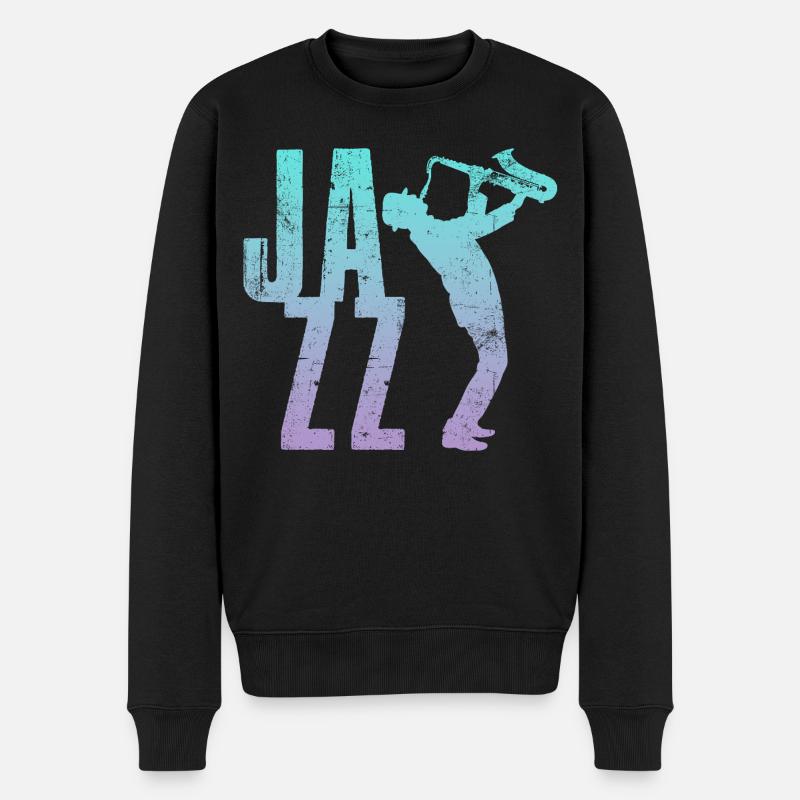Jazz Saxo - Pull Premium bio Homme - noir