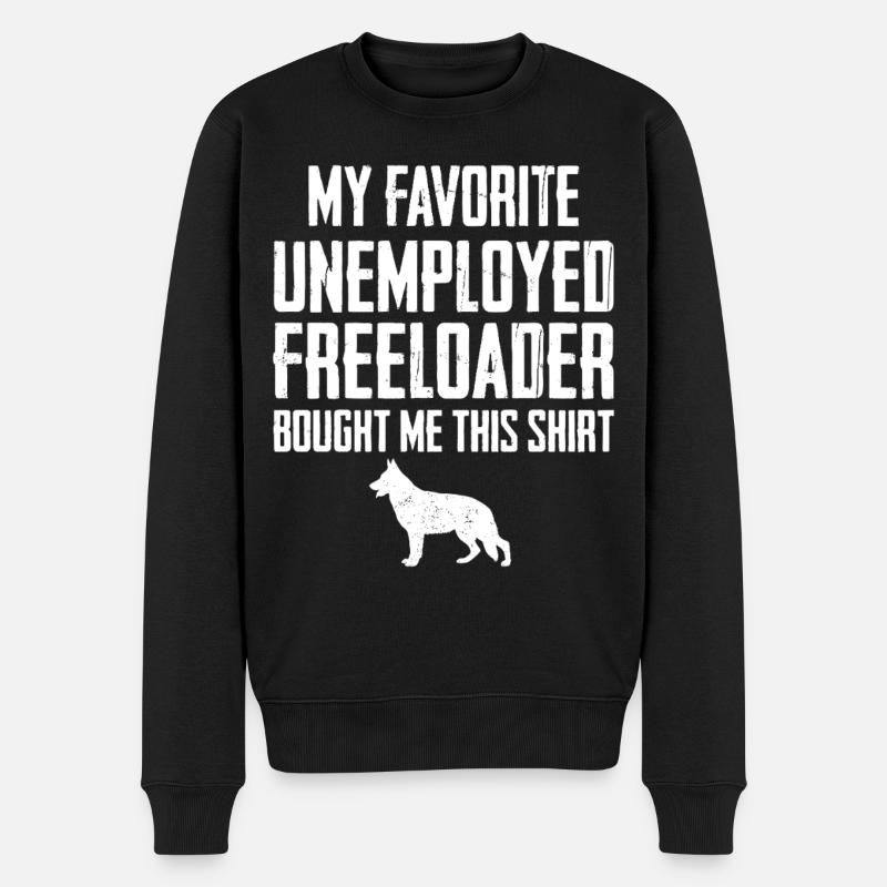 Funny German Shepherd Freeloader - Men's Premium Organic Jumper - black