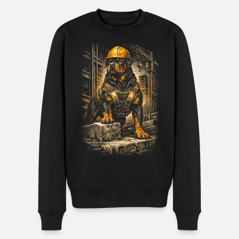 Rottweiler Dog ouvrier du bâtiment - Pull Premium bio Homme - noir