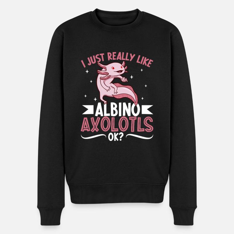 J’adore mon axolotl albinos - Pull Premium bio Homme - noir