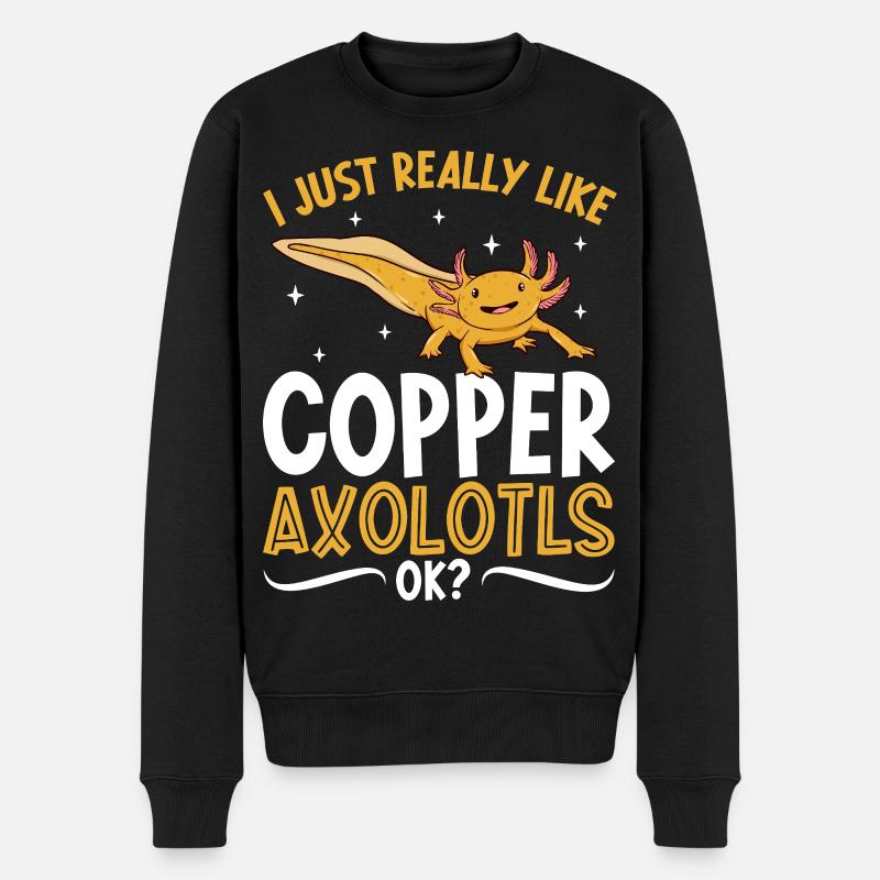 J’adore mon Axolotl cuivré - Pull Premium bio Homme - noir