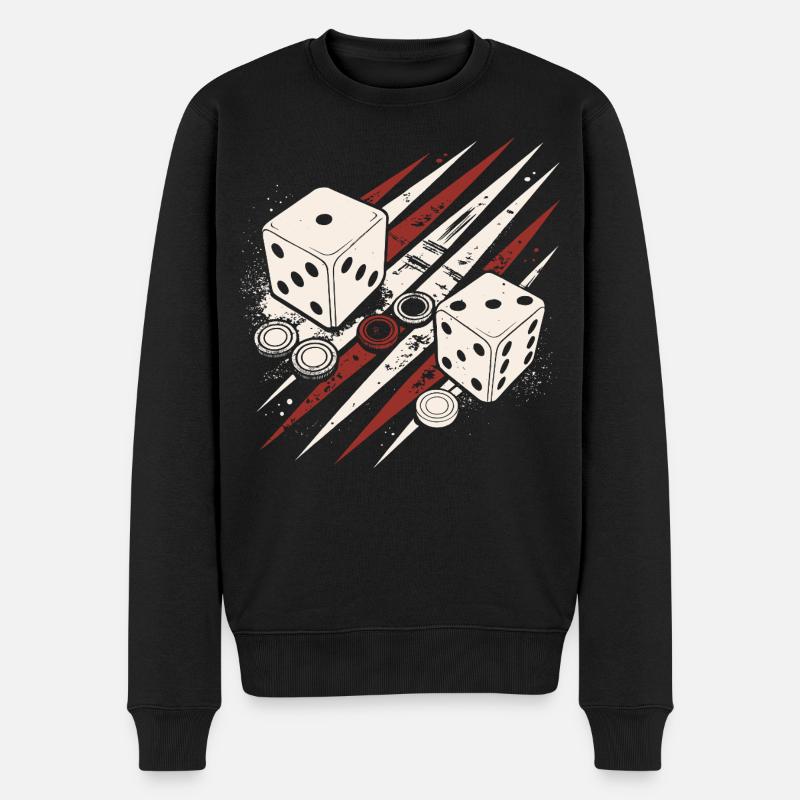 Backgammon | Board Game | Gift - Men's Premium Organic Jumper - black