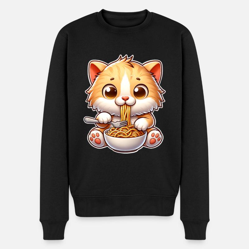 Pâtes spaghettis chaton - Pull Premium bio Homme - noir