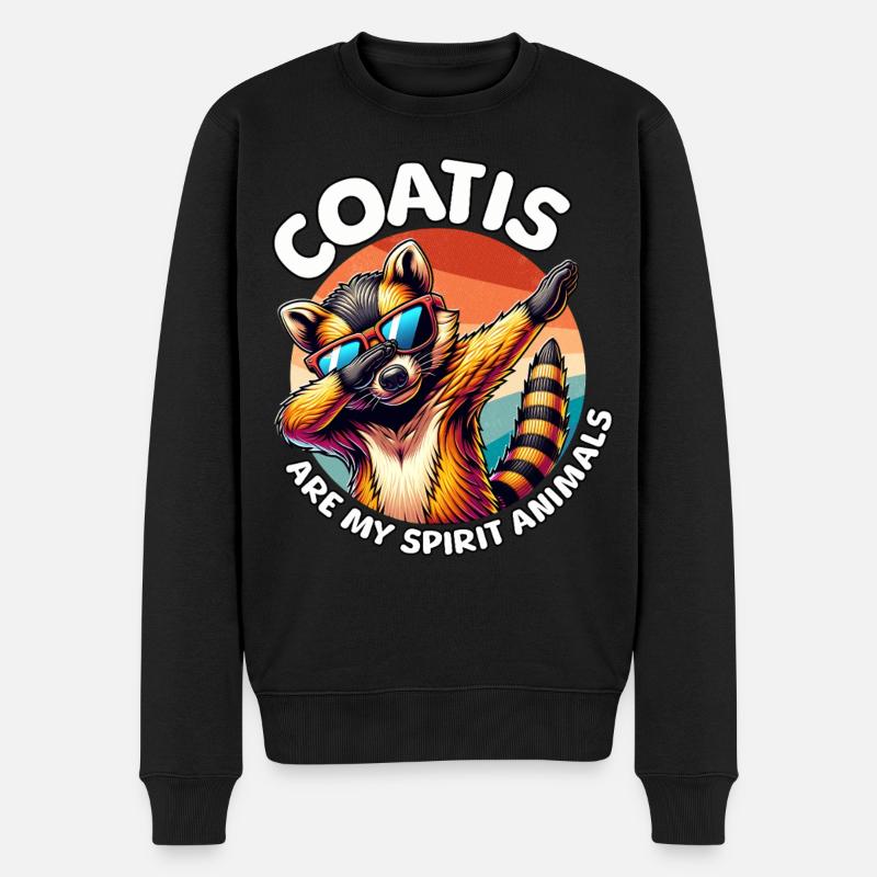 Lustige Nasenbär Sprüche - Männer Premium Bio Pullover - Schwarz