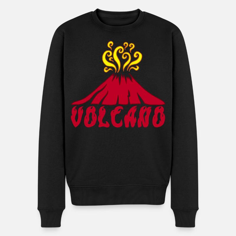 Volcan en éruption - Pull Premium bio Homme - noir