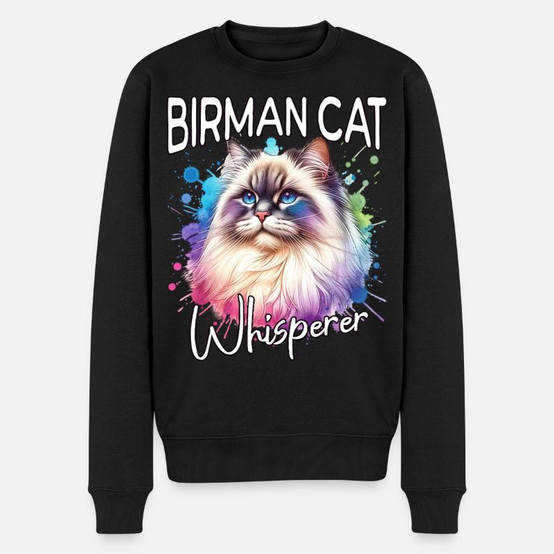 Le Murmureur de chats Birman - Pull Premium bio Homme - noir