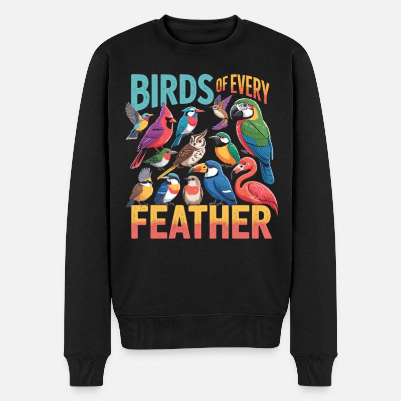 Birds of Every Feather Vogel - Männer Premium Bio Pullover - Schwarz