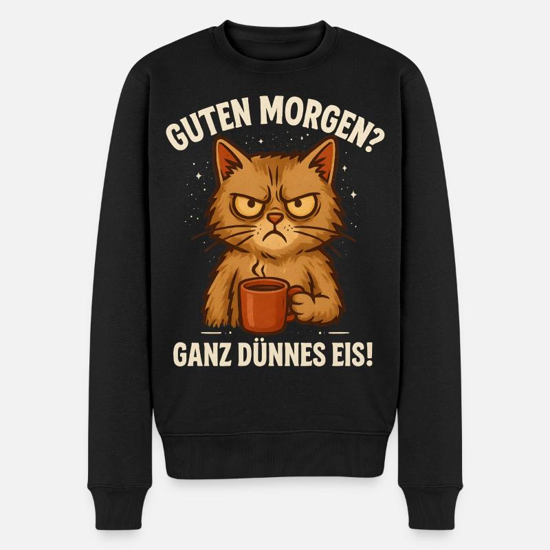 Nen Scheiss Muss Ich Katze - Männer Premium Bio Pullover - Schwarz