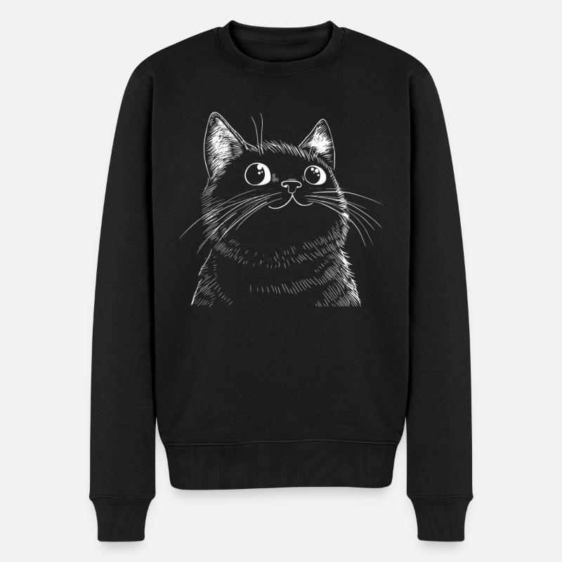 Sketch drôle de chat - Pull Premium bio Homme - noir
