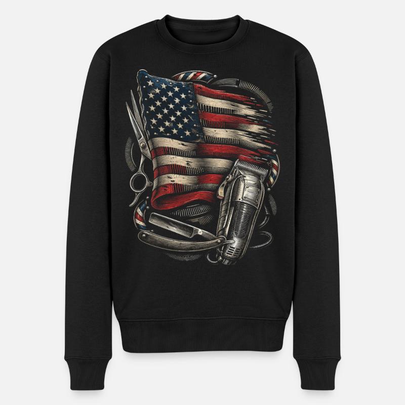 Barber Barbier - Männer Premium Bio Pullover - Schwarz