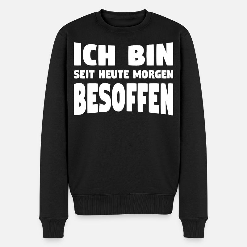 Lustige Sauf Sprüche - Männer Premium Bio Pullover - Schwarz