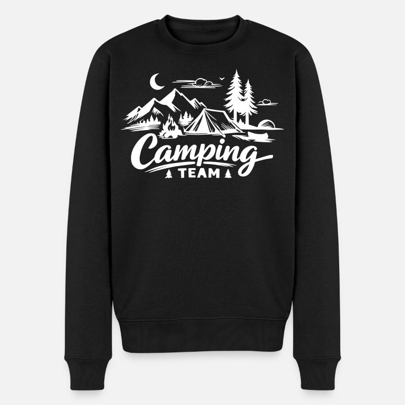 Camping Team - Männer Premium Bio Pullover - Schwarz