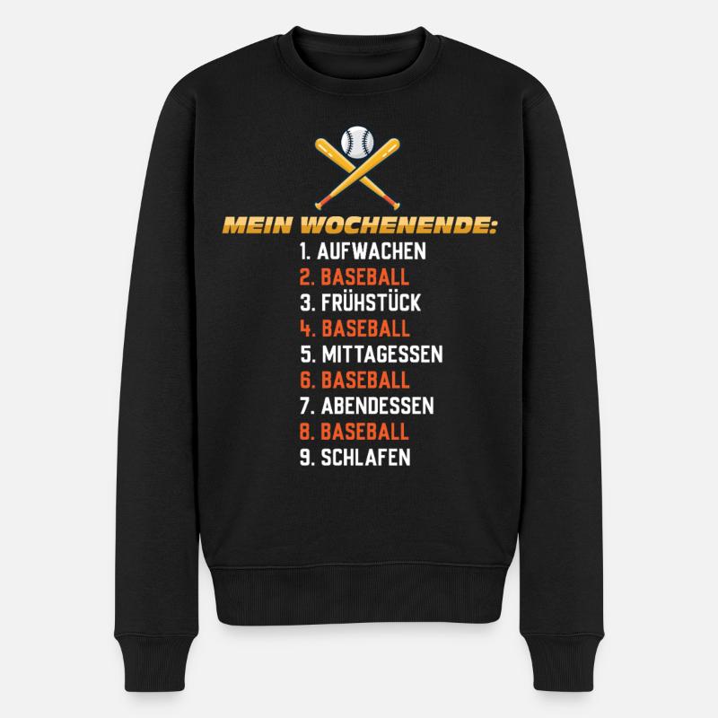 Baseball Wochenende – Mein Plan - Männer Premium Bio Pullover - Schwarz